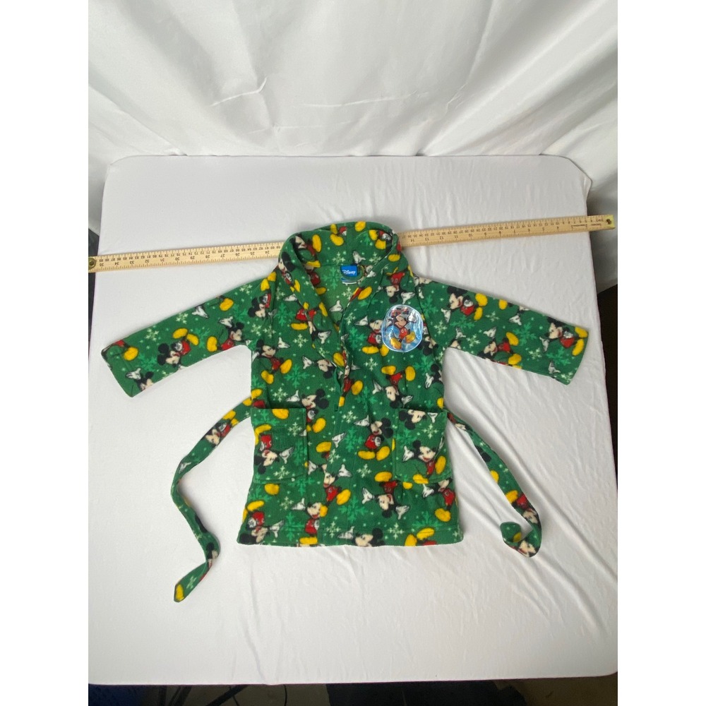 Winter‎ Disney Mickey Mouse Green Fleece Bath Robe Character Graphic 2T